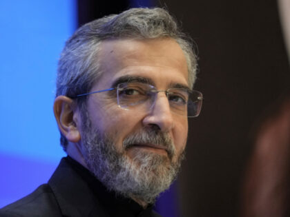 Iranian interim Foreign Minister Ali Bagheri Kani listens to a question during a press con