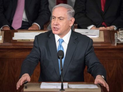 Israeli Prime Minister Benjamin Netanyahu addresses the US Congress at the United States C
