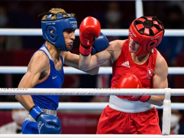 Tokyo , Japan - 3 August 2021; Kellie Harrington of Ireland, right, and Imane Khelif of Al