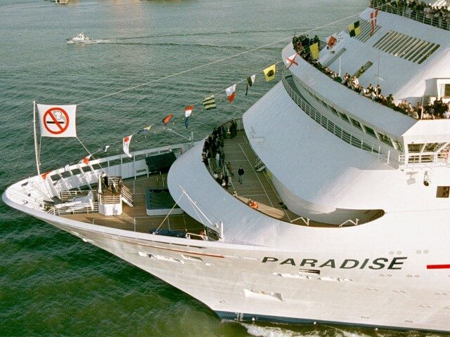 Carnival Cruise Lines new cruise ship, the MS Paradise makes it US debut in New York, NY,