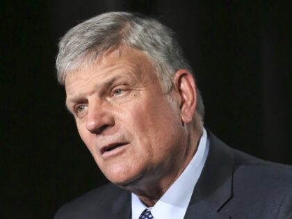 In this May 1, 2018, file photo, Rev. Franklin Graham speaks during an interview about his