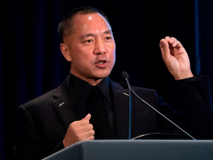 Fugitive Chinese billionaire Guo Wengui hold a news conference on November 20, 2018 in New