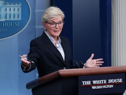 Biden - WASHINGTON, DC - JANUARY 23: U.S. Secretary of Energy Jennifer Granholm speaks dur