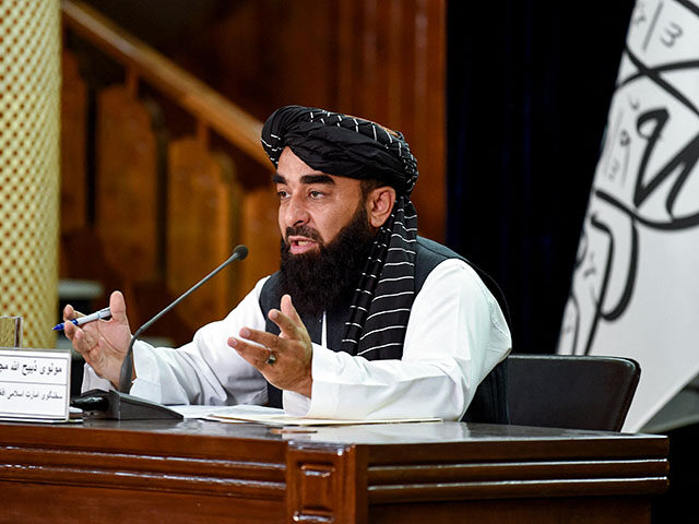 A Taliban spokesman addresses a press conference in Kabul on June 29, 2024. Afghanistan's