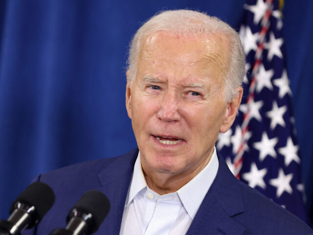 US President Joe Biden speaks after his Republican opponent Donald Trump was injured follo