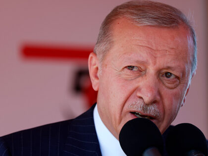 Turkish President Recep Tayyip Erdogan speaks during celebrations marking the 50th anniver