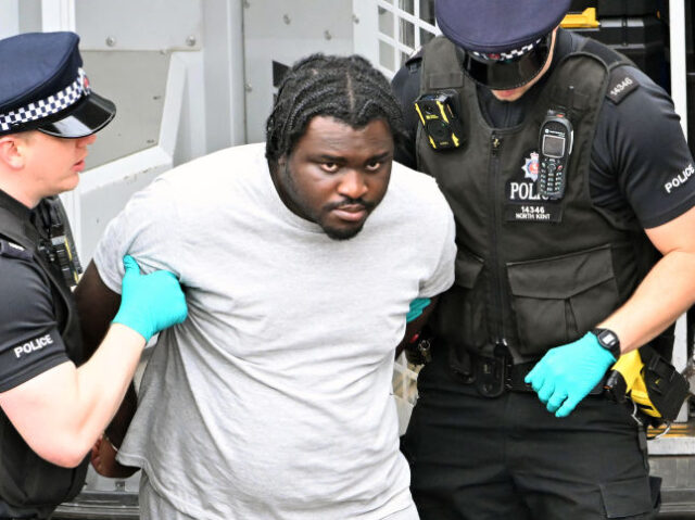 Anthony Esan arrives at Medway Magistrates' Court in Chatham, Kent, where he is charg