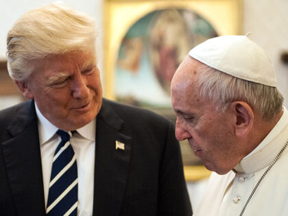 Pope Francis meets the President of United States of America Donald Trump in the Private L