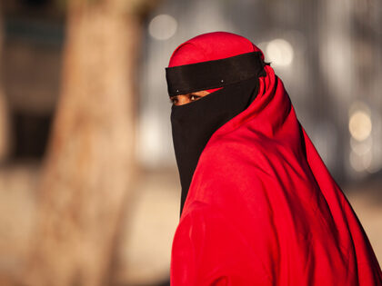 Portrait of a somali woman wearing a niqab, Woqooyi Galbeed region, Hargeisa, Somaliland o
