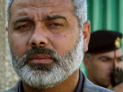 FILE - Palestinian Hamas leader Ismail Haniyeh speaks to the media after his meeting with