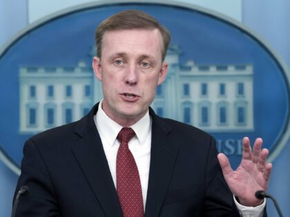 FILE - White House national security adviser Jake Sullivan speaks during the daily briefin