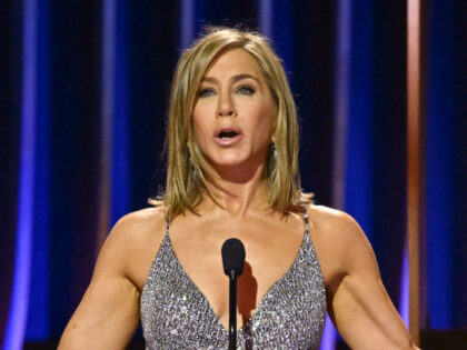 Jennifer Aniston speaks onstage at the 30th Annual Screen Actors Guild Awards held at the