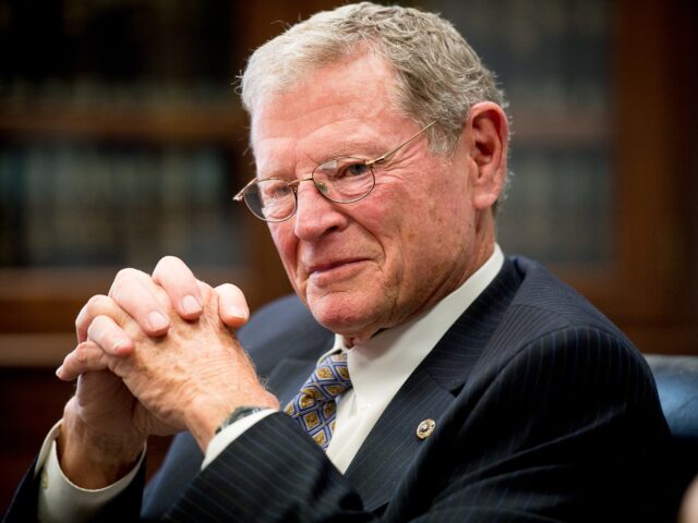 WASHINGTON, DC - JANUARY 7: Sen. Jim Inhofe (R-Okla.) holds a press roundtable on Capitol