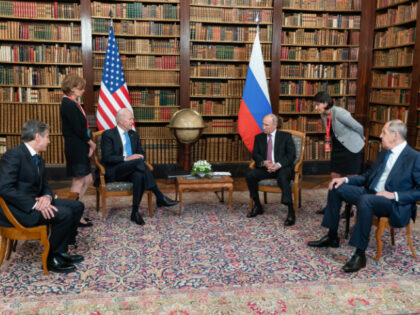 President Joe Biden and Russian President Vladimir Putin participate in a tete-a-tete duri