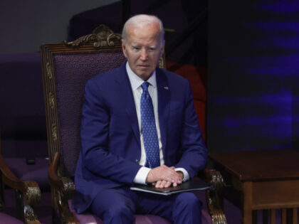 PHILADELPHIA, PENNSYLVANIA - JULY 07: U.S. President Joe Biden listens to a sermon during