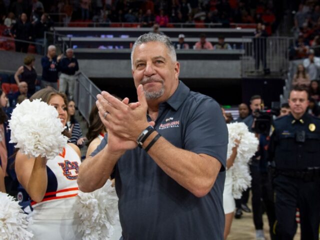 AUBURN, ALABAMA - FEBRUARY 14: Head coach Bruce Pearl of the Auburn Tigers prior to their