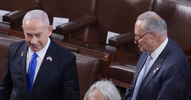 Schumer Falsely Claims He Refused to Shake Netanyahu’s Hand over ‘Serious Disagreements’; Photo, Video Show Private Handshake