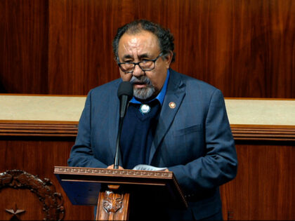Rep. Raul Grijalva, D-Ariz.,speaks as the House of Representatives debates the articles of