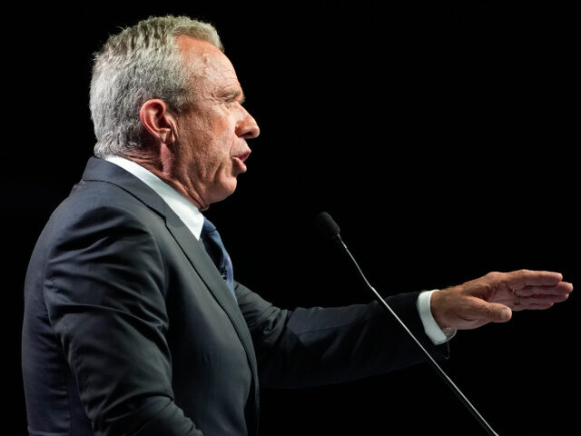 Independent presidential candidate Robert F. Kennedy Jr. talks during a campaign event, in