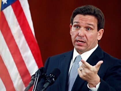 FILE - Florida Gov. Ron DeSantis answers questions from the media, March 7, 2023, at the s