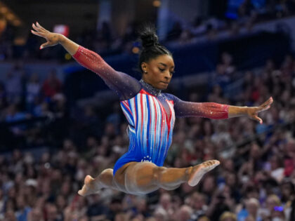 Simone Biles competes on the balance beam at the United States Gymnastics Olympic Trials o