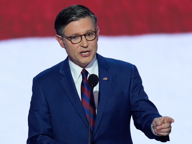 Speaker of the House Mike Johnson, R-La., speaking during the second day of the Republican