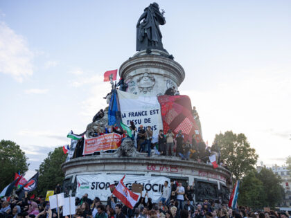PARIS, FRANCE - JULY 07: Supporters of the left wing union, New Popular Front, gather at t