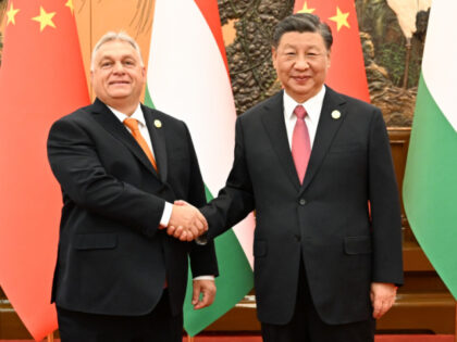 Chinese President Xi Jinping meets with Hungarian Prime Minister Viktor Orban at the Great