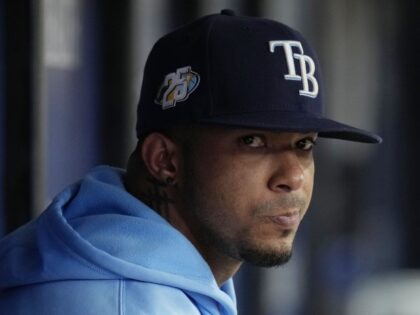 Tampa Bay Rays' Wander Franco looks on during a baseball game Aug. 13, 2023, in St. P