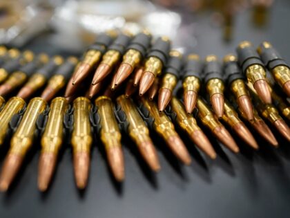 Ammo is on display during the National Rifle Association Convention, Saturday, April 15, 2