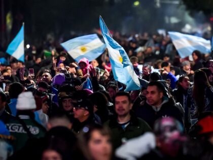 BUENOS AIRES, ARGENTINA - JULY 15: Argentine fans celebrate after winning the CONMEBOL Cop