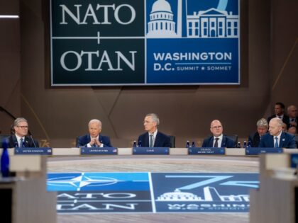 President Joe Biden attends a meeting of the North Atlantic Council, Wednesday, July 10, 2