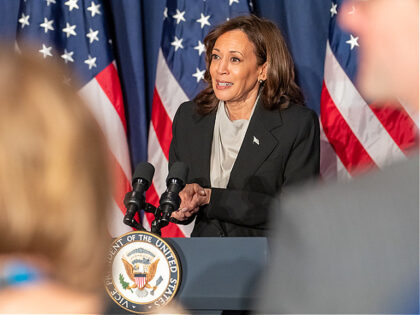 Vice President Kamala Harris speaks at a Congressional reception in Munich, Germany, on Fe
