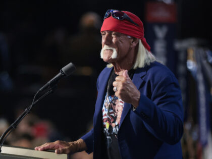 MILWAUKEE, WISCONSIN - JULY 18: Professional entertainer and wrestler Hulk Hogan speaks on