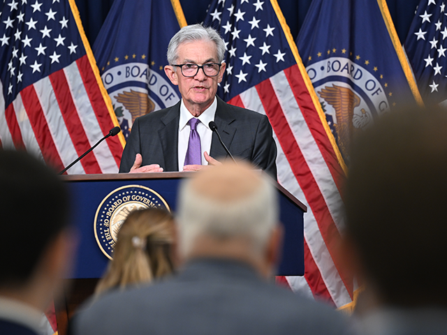 Fed Chairman Jerome Powell answers reporters' questions at the FOMC press conference