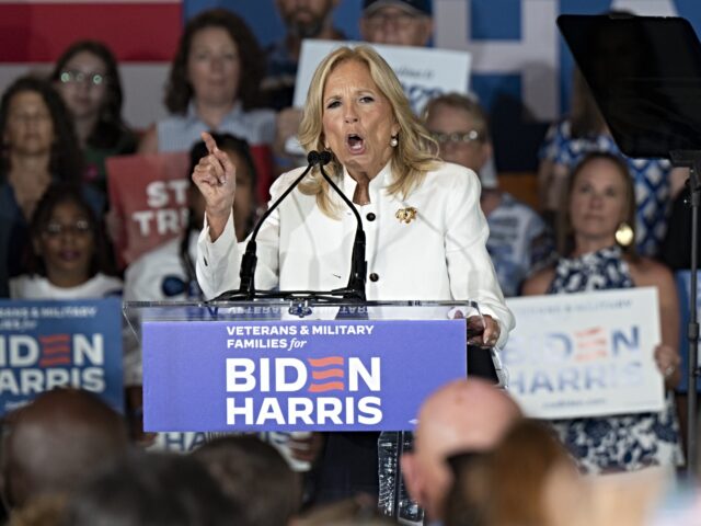 NORTH CAROLINA, UNITED STATES - JULY 8: First Lady Dr. Jill Biden speaks during a campaign