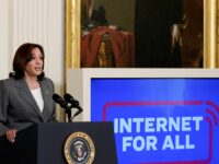 US Vice President Kamala Harris speaks during an event in the East Room of the White House in Washington, DC, US, on Monday, June 26, 2023. President Biden is kicking off a week of events billed by the White House as a major push to promote "Bidenomics" with an announcement today of how the federal government plans to divvy up nearly $42.5 billion to build out high-speed internet networks. Photographer: Nathan Howard/Bloomberg