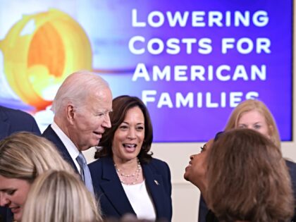 WASHINGTON, DC - AUGUST 29: U.S. President Joe Biden and Vice President Kamala Harris gree