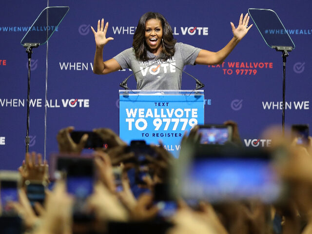 CORAL GABLES, FL - SEPTEMBER 28: Former first lady Michelle Obama speaks during a When We