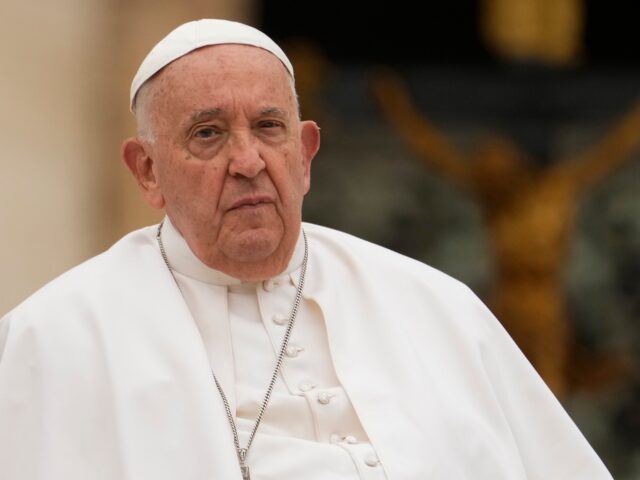 Pope Francis leaves after his weekly general audience in St. Peter's Square at The Vatican