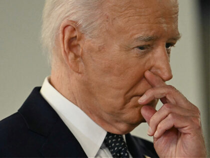 US President Joe Biden gestures during a visit of the DC Emergency Operations Center in Wa