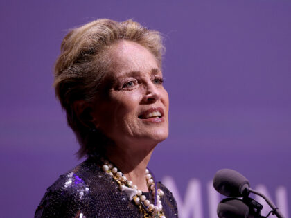 NEW YORK, NEW YORK - APRIL 29: Sharon Stone speaks during the 49th Chaplin Award Honoring