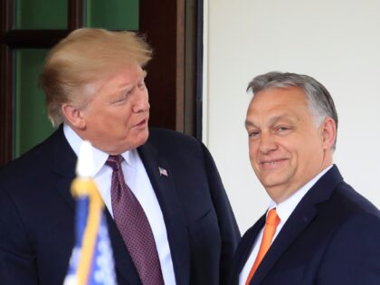 FILE - President Donald Trump welcomes Hungarian Prime Minister Viktor Orban to the White