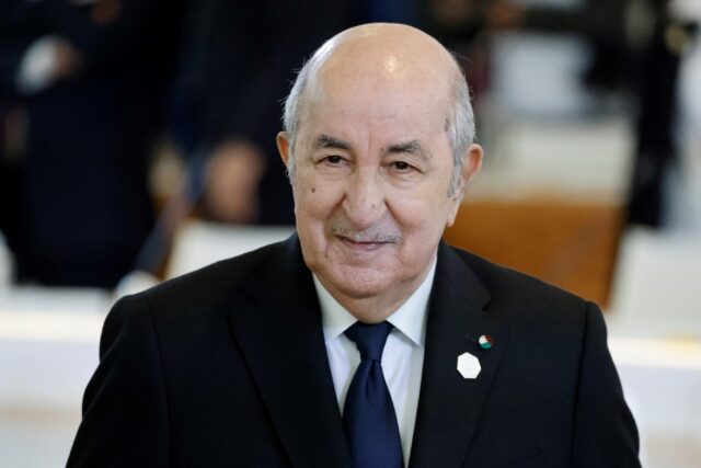 Algerian President Abdelmadjid Tebboune, seen here on the sidelines of a G7 summit in Ital