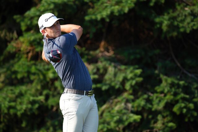 American Jacob Bridgeman fired an eight-under par 63 to grab a one-stroke lead after the o