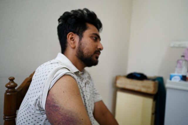 Bangladeshi student protest leader Nahid Islam tells AFP he was beaten by people who descr