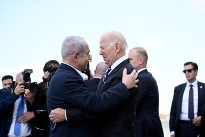 Benjamin Netanyahu and Joe Biden hugged when the US president visited Israel after the Oct