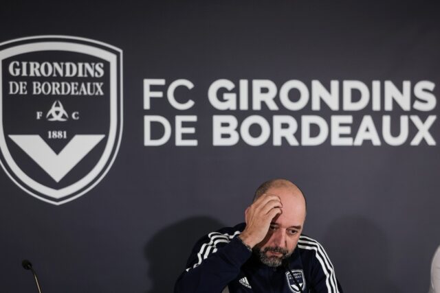 Bordeaux president Gerard Lopez at a press conference earlier this month