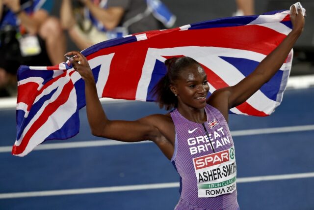 Britain's Dina Asher-Smith needs an Olympic individual sprint title to complete a full hou