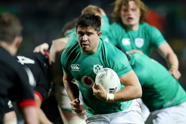 Dave Heffernan (C) playing for Ireland in a 2022 tour match against the New Zealand Maoris